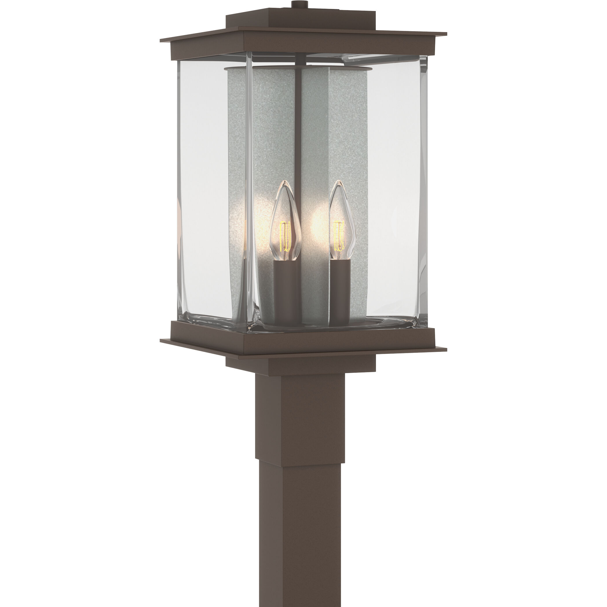 Kingston 4 Light 20.1 inch Coastal Bronze and Translucent Vintage Platinum Outdoor Post Light in Coastal Bronze/Translucent Vintage Platinum
